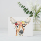Carte Postale Cerfs communs de forestier de couronne de fleur (Debout devant)