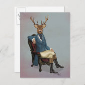 Carte Postale Cerfs communs distingués complètement 3 (Devant / Derrière)