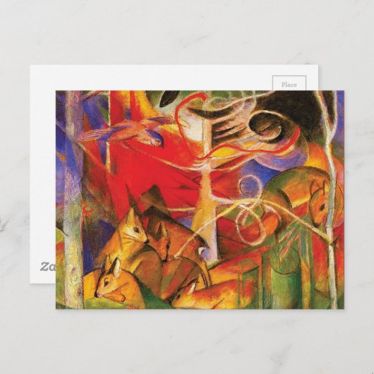 Carte Postale Cerfs dans la forêt par Franz Marc (Devant / Derrière)