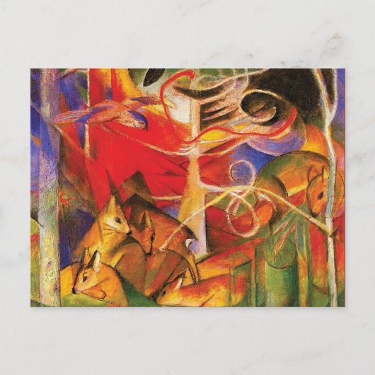 Carte Postale Cerfs dans la forêt par Franz Marc (Devant)