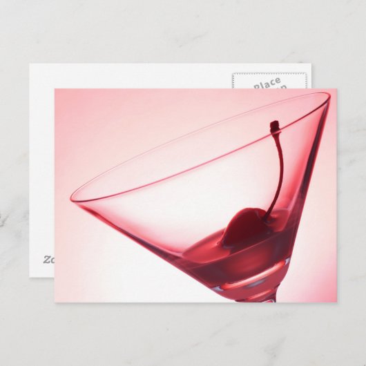Carte Postale Cerise et verre (Devant / Derrière)