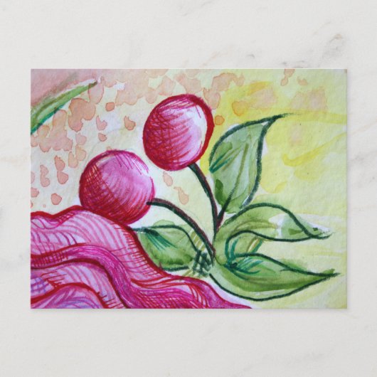Carte Postale Cerise Rétro (Devant)