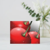 Carte Postale Cerises avec gouttes de ragoût (Debout devant)