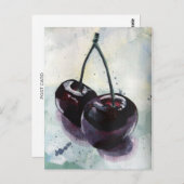 Carte postale - Cerises noires (Devant / Derrière)