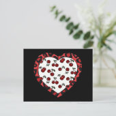 Carte Postale Cerises Rockabilly RAB Impression Léopard Coeur (Debout devant)