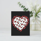 Carte Postale Cerises Rockabilly RAB Impression Léopard Coeur (Debout devant)