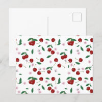 Cerises rouges botaniques Verdure & Fleurs de ceri