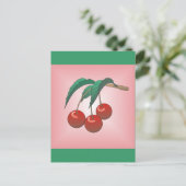 Carte Postale Cerises sur rose (Debout devant)