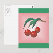 Carte Postale Cerises sur rose (Devant / Derrière)