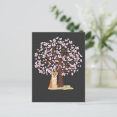 Carte Postale Cerisier Shiba Inu Chien Japonais Sakura Tree (Debout devant)