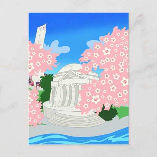 Carte Postale Cerisiers en fleurs à Washington DC (Devant)