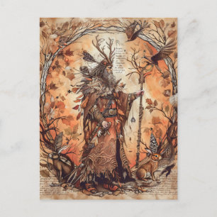 Carte Postale Cernunnos Dieu celtique cornu de la nature