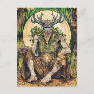 Carte Postale Cernunnos Dieu celtique cornu de la nature