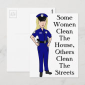 Carte Postale Certaines femmes nettoient l'Humour des policiers (Devant / Derrière)