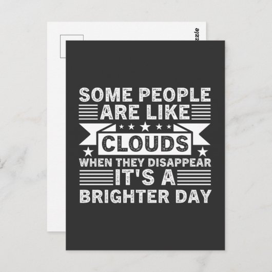 Carte Postale Certaines personnes sont comme des nuages Quand el (Devant / Derrière)