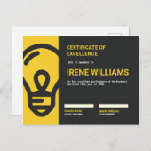 Carte Postale Certificat Académique Lightbulb (Devant / Derrière)