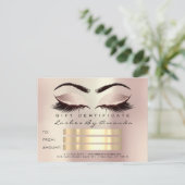 Carte Postale Certificat cadeau Cosmetologue maquillage Lash ros (Debout devant)
