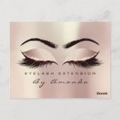 Carte Postale Certificat cadeau Cosmetologue maquillage Lash ros (Dos)