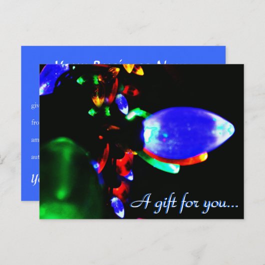 Carte Postale Certificat cadeau de Noël (Devant / Derrière)