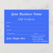 Carte Postale Certificat cadeau de Noël (Dos)