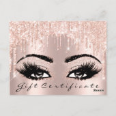 Carte Postale Certificat cadeau Eyelashes Confetti Maquillage Gl (Dos)