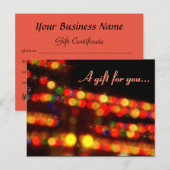 Carte Postale Certificat cadeau Fête Étincelante (Devant / Derrière)