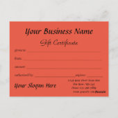 Carte Postale Certificat cadeau Fête Étincelante (Dos)