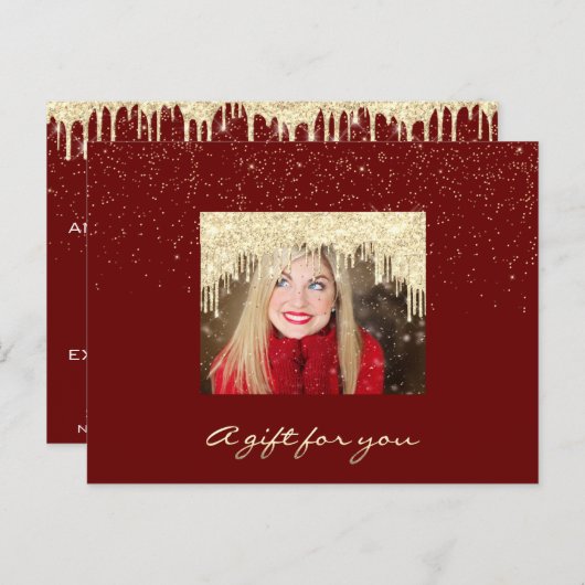 Carte Postale Certificat cadeau Gold Dridays Fêtes Noël Rouge (Devant / Derrière)