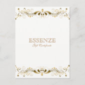 Carte Postale Certificat cadeau Gold On & White Floral Lace (Devant)