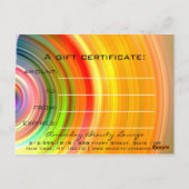 Carte Postale Certificat cadeau Holographe Rainbow Beauty Studio (Dos)