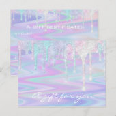 Carte Postale Certificat cadeau Holographe Unicorn Logo Beauté (Devant / Derrière)