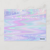 Carte Postale Certificat cadeau Holographe Unicorn Logo Beauté (Dos)