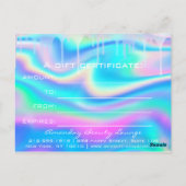 Carte Postale Certificat cadeau Holographe Unicorn Rainbow Logo (Dos)