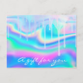 Carte Postale Certificat cadeau Holographe Unicorn Rainbow Pink (Devant)