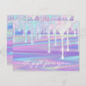 Carte Postale Certificat cadeau Holographe Unicorne rose pourpre (Devant / Derrière)