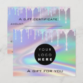 Carte Postale Certificat cadeau Holographique Unicorn Logo Moder (Devant / Derrière)