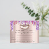 Carte Postale Certificat cadeau Kiss Lips Maquillage Rainbow Uni (Debout devant)