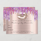 Carte Postale Certificat cadeau Kiss Lips Maquillage Rainbow Uni (Devant / Derrière)