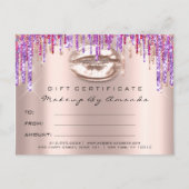 Carte Postale Certificat cadeau Kiss Lips Maquillage Rainbow Uni (Devant)