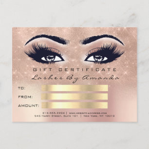 Carte Postale Certificat cadeau Microblading Cosmetologist Lash 