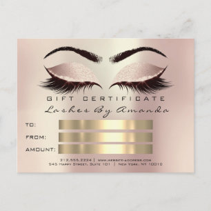 Carte Postale Certificat cadeau Microblading Cosmetologist Lashe