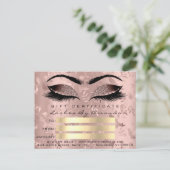 Carte Postale Certificat cadeau Microblading Rose Lashes maquill (Debout devant)