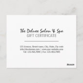 Carte Postale Certificat cadeau spa Stones (Dos)