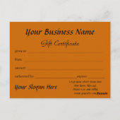 Carte Postale Certificat cadeau Vacances (Dos)