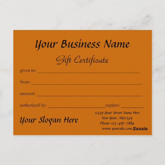 Carte Postale Certificat cadeau Vacances (Dos)