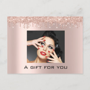 Carte Postale Certificat cadeau Vacances Beauté Rose Lashes