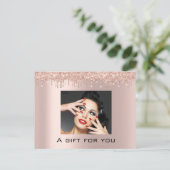 Carte Postale Certificat cadeau Vacances Beauté Rose Lashes (Debout devant)