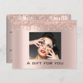 Carte Postale Certificat cadeau Vacances Beauté Rose Lashes (Devant / Derrière)