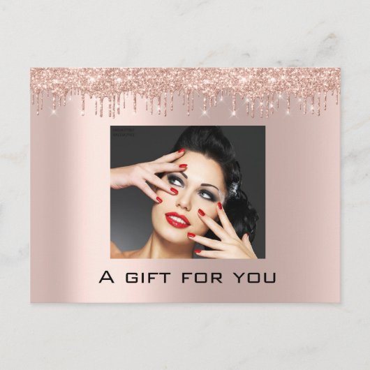 Carte Postale Certificat cadeau Vacances Beauté Rose Lashes (Devant)