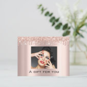 Carte Postale Certificat cadeau Vacances Beauty Rose Maquillage (Debout devant)